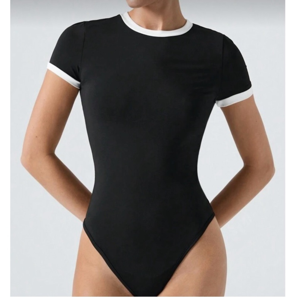 Elegant Black and White Women's Bodysuit